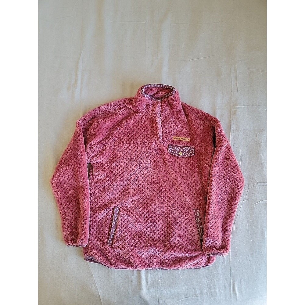 Simply Southern Womens L Sweater Pink Pull Over Fuzzy Super Soft Pullover Casual